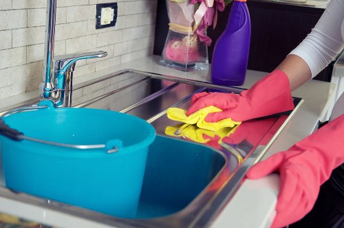 Carpet stain removal process with cleaning supplies